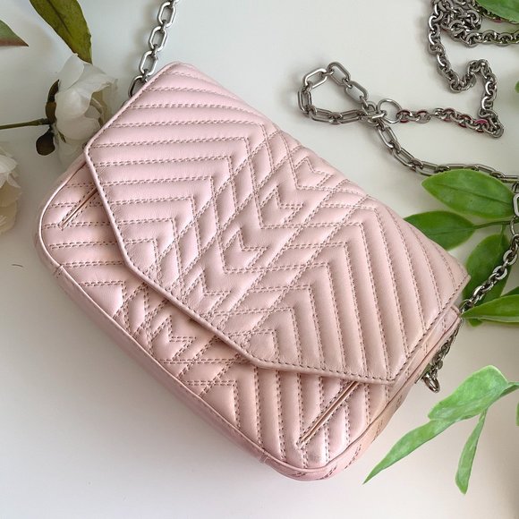 Maje Handbags - Maje light pink quilted leather crossbody bag